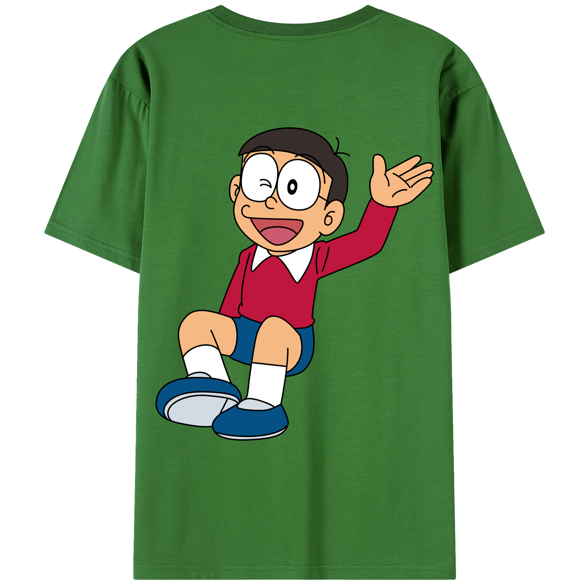 （画像用） ドラえもん 野比 のび太 Doraemon Nobita Nobi レディース半袖Tシャツ(バックプリント)